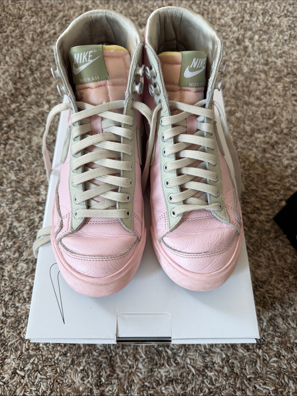 Nike Women’s “Norah” High-Top Sneakers in Pink and Cream